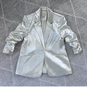 Cinq a Sept white silk blazer